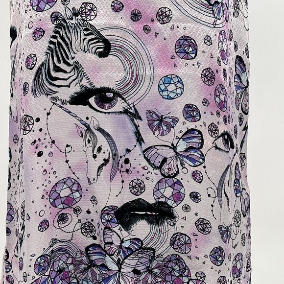 New Custo Barcelona Women Iriz Tank Top Zebra Unicorn Butterfly Jewel Silk Xs - Picture 10 of 11